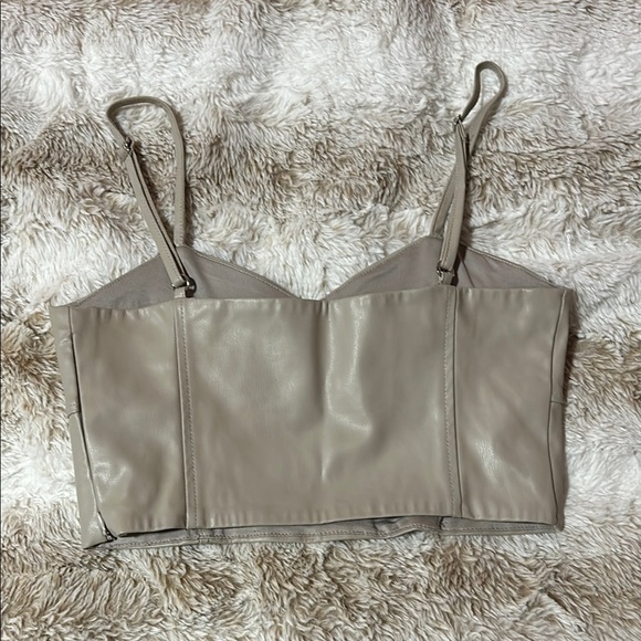 Zara Tan Bustier Crop Top Fitted Style - Picture 2 of 7